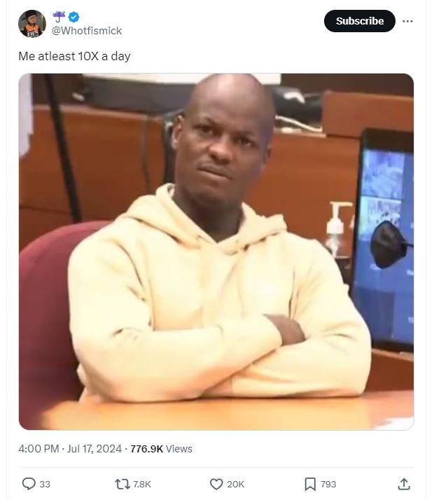 Subscribe whotfismick me atleast 1ox a day 4.00 pm jul 17, 776.9k views 12 z8k 2