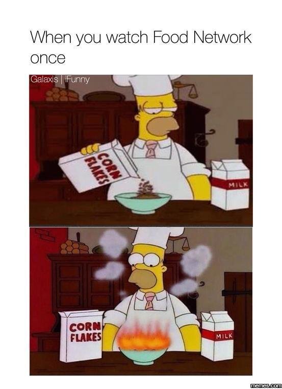 When you watch food network once galaxis ifunny corn flkes milk memes 5 2