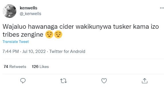 Kenwells _kenwells wajaluo hawanaga cider wakikunywa tusker kama izo tribes zeng