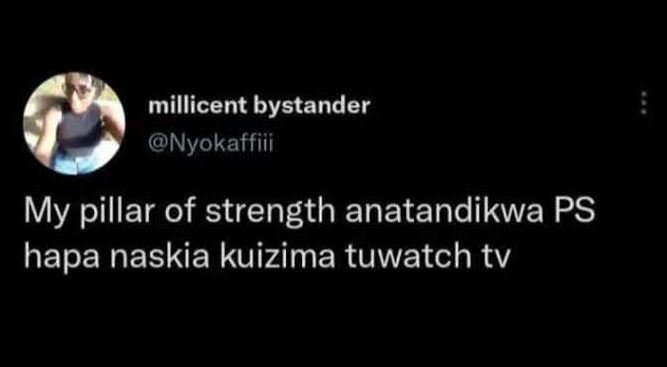 millicent bystander Nyokaffiii My pillar of strength anatandikwa PS hapa naskia
