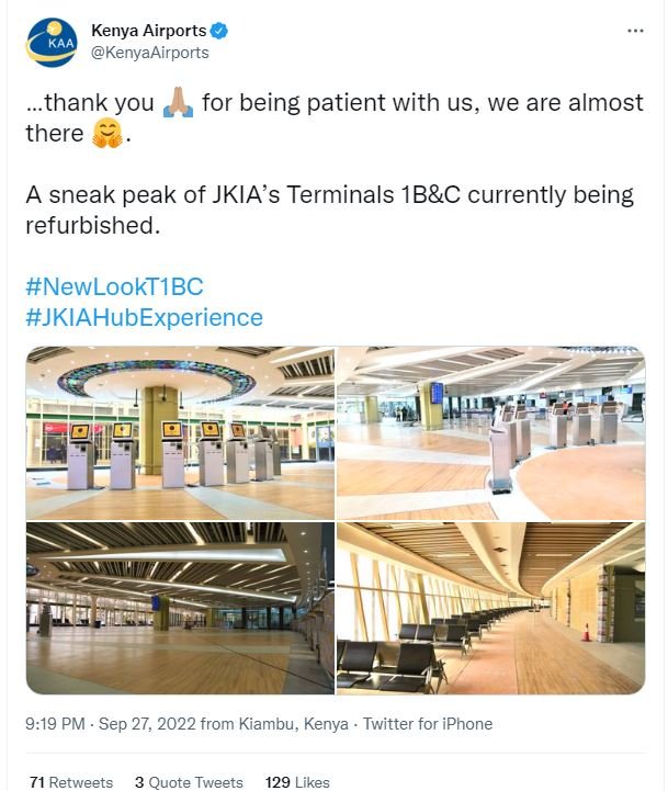 Kenya airports kaa kenyaairports thank you there for being patient with us, we a