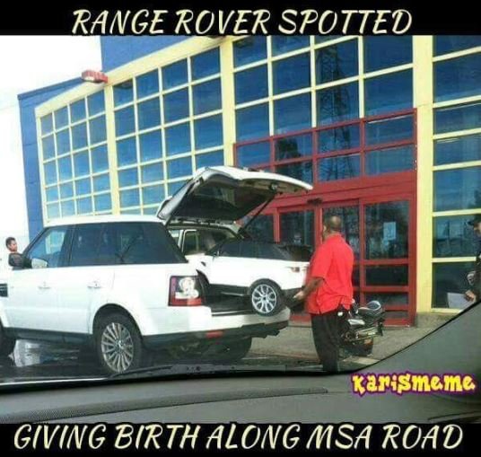 Range rover spotted karismeme giving brth along msa road