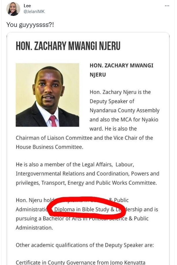 Lee jelanimk you guyyyssss?! hon. zachary mwangi njeru hon. zachary mwangi njeru