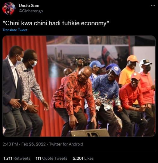 Uncle Sam Gicherengo Chini kwa chini hadi tufikie economy Translate Tweet 243 PM
