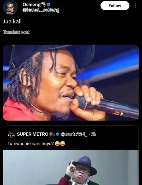 Ochieng janudl_ochieng follow jua kali tianslata post super metro 06to254 _ 6h t