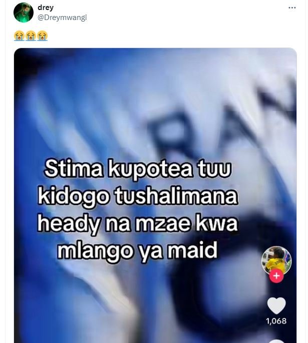 Drey dreymwangi fàff stimakupotea tuu kidogo tushalimana heady namzaekwa mlango