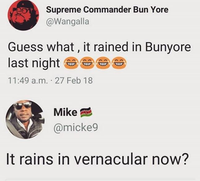 Supreme commander bun yore wangalla guess what it rained in bunyore last night 1