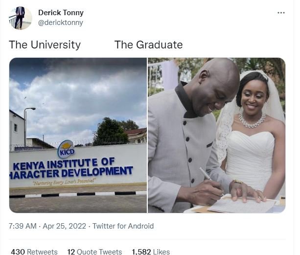 Derick tonny dericktonny the university the graduate kicd kenyainstitute f aract