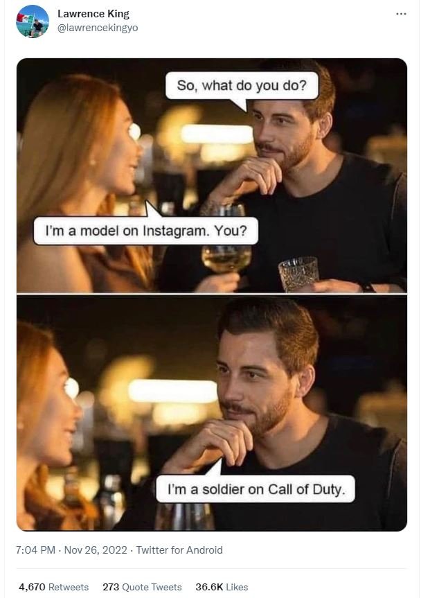 Lawrence king lawrencekingyo so, what do you do? im a model on instagram. you? i