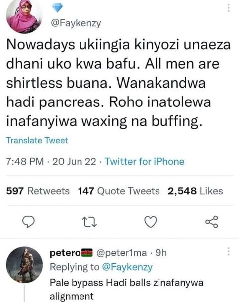 Faykenzy nowadays ukiingia kinyozi unaeza dhani uko kwa bafu. all men are shirtl