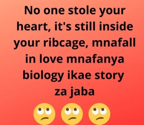 No one stole your heart, it's still inside your ribcage, mnafall in love mnafany