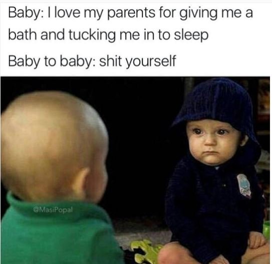 Baby love my parents for giving me a bath and tucking me in to sleep baby to bab