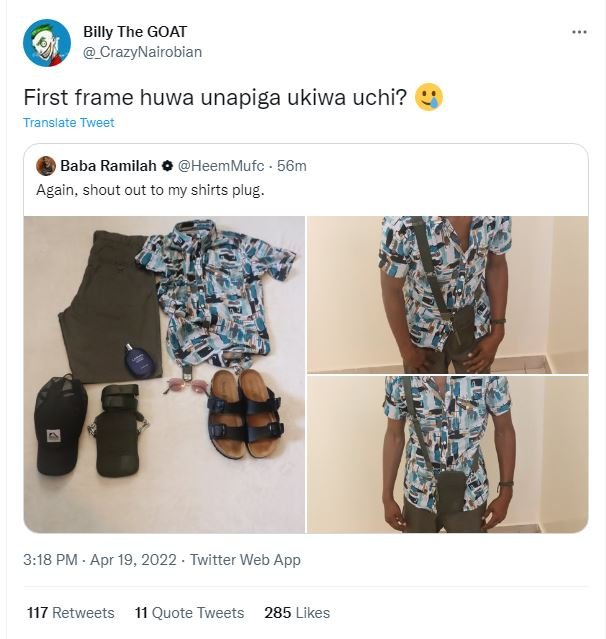 Billy the goat crazynairobian first frame huwa unapiga ukiwa uchi? translate twe