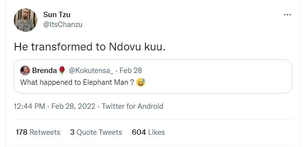Sun tzu itschanzu he transformed to ndovu kuu brenda kokutensa feb 28 what happe