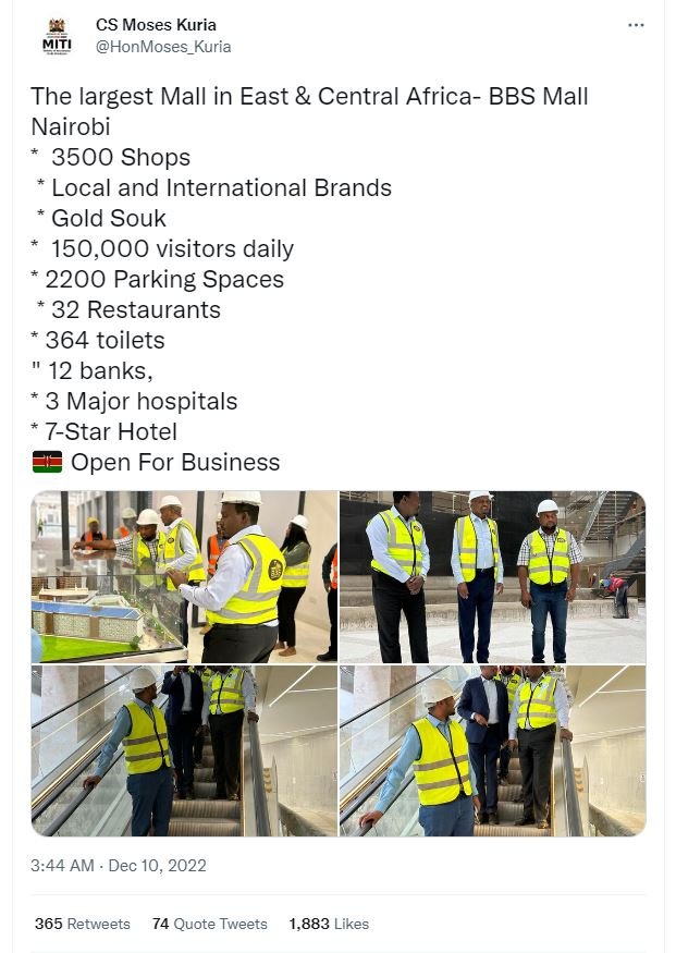 Cs moses kuria honmoses_kuria the largest mall in east central africa bbs mall n