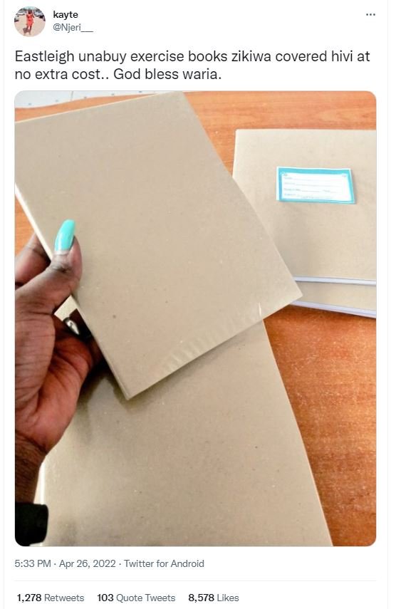 Kayte njeri eastleigh unabuy exercise books zikiwa covered hivi at no extra cost