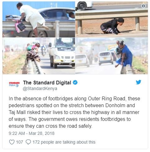 The standard digital standardkenya in the absence of footbridges along outer rin