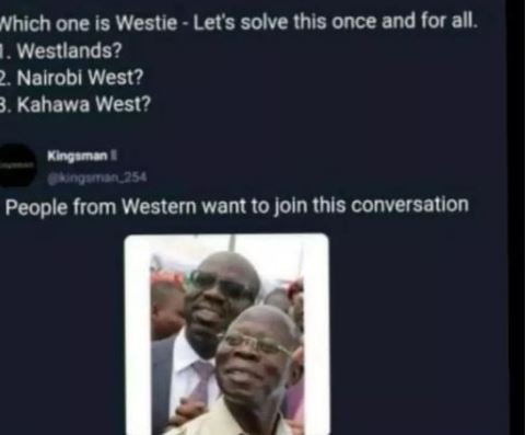 Vhich one is Westie Lets solve this once and for all. Westlands? Nalrobi West? 3