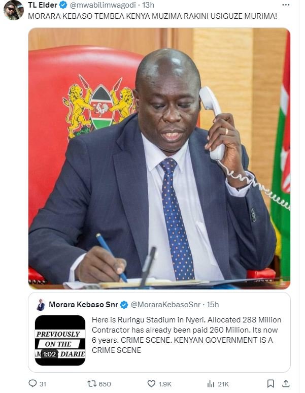 Tl elder mwabilimwagodi 13h morara kebaso tembea kenya muzima rakini usiguze mur