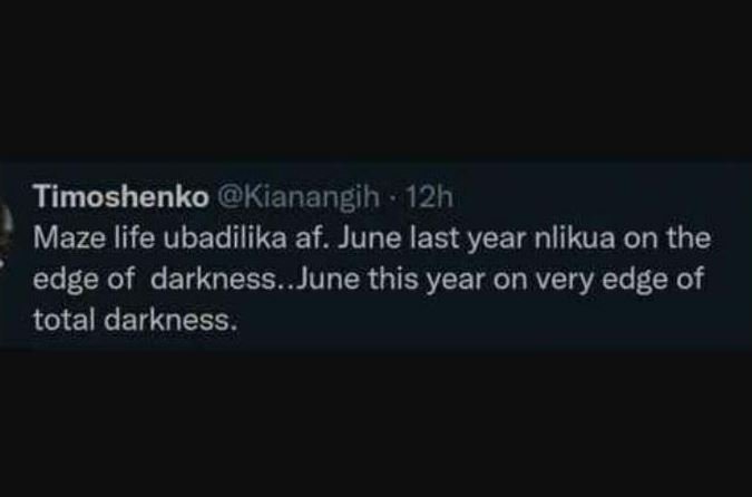 Timoshenko kianangih 12h maze life ubadilika af. june last year nlikua on the ed