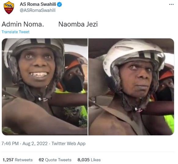 As roma swahili asromaswahili admin noma. translate tweet naomba jezi 746 pm aug