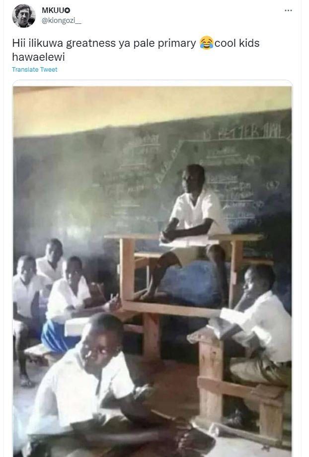 Mkuuo kiongozi hii ilikuwa greatness ya pale primary cool kids hawaelewi transla