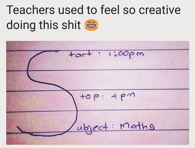 Teachers used to feel so creative doing this shit far 7oop m cp 4 pm ubect matks