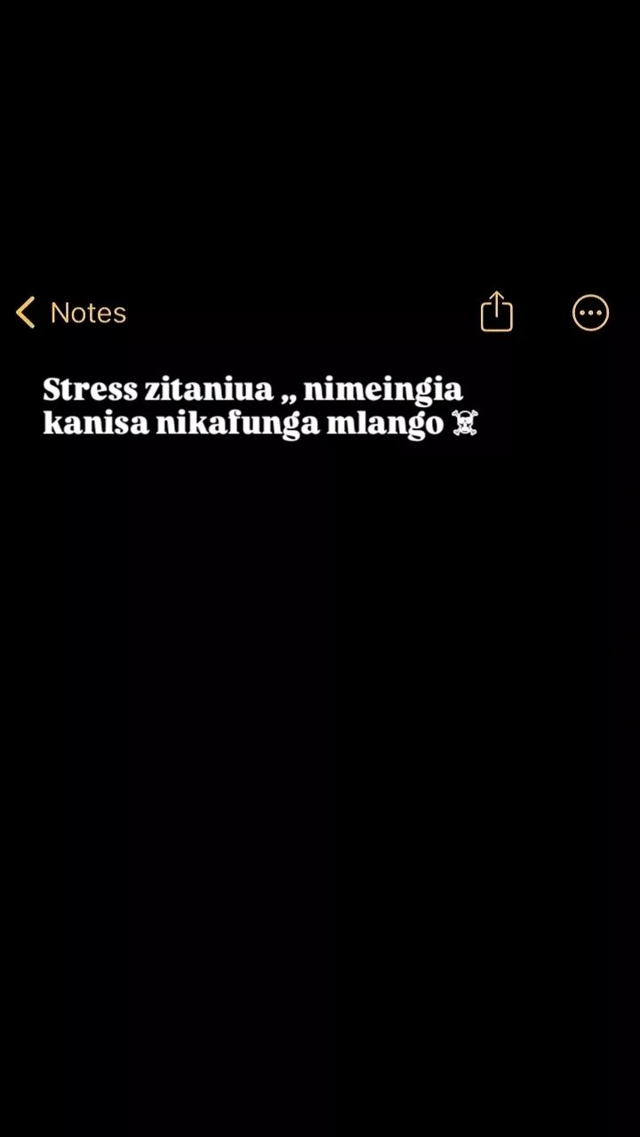 Notes stress zitaniua nimeingia kanisa nikafunga mlango