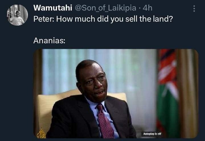 Wamutahi son_of_laikipia 4h peter how much did you sell the land? ananias
