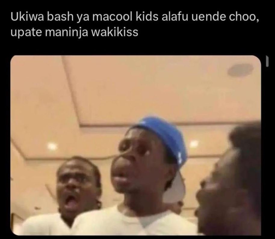 Ukiwa bash ya macool kids alafu uende choo, upate maninja wakikiss