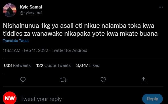 Kyle Samai kylesamai Nishainunua Ikg ya asali eti nikue nalamba toka kwa tiddies