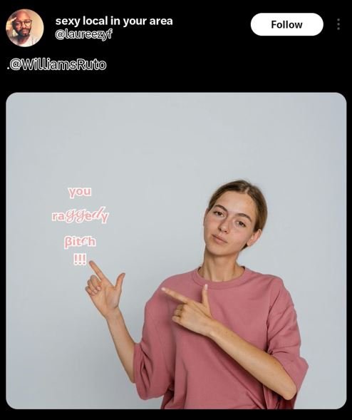 Sexy local in your area laureezyf follow willfamsruto you ragdedy bitch