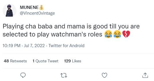 Munene vincentovintage playing cha baba and mama is good till you are selected t