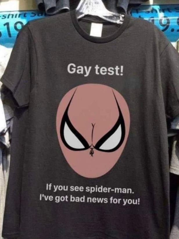 Snirg 19 Gay test! If you see spiderman. Ive 'got bad news for you!