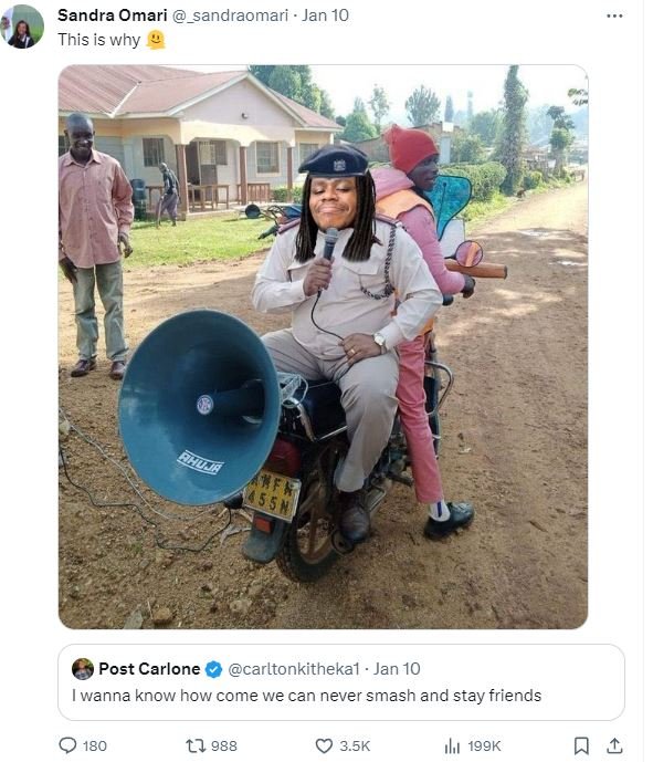 Sandra omari _sandraomari jan 10 this is why post carlone carltonkithekal jan 10