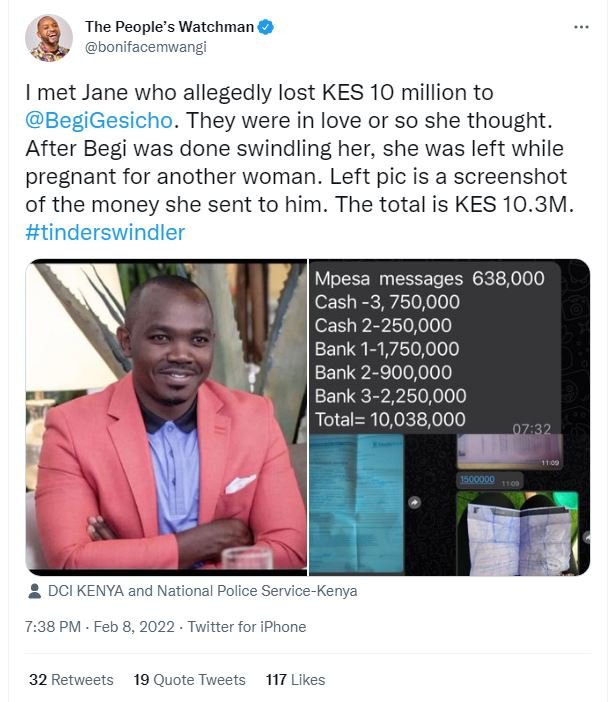 The People's Watchman bonifacemwangi met Jane who allegedly lost KES 10 million