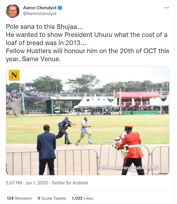 Aaron cheruiyot aaroncheruiyot pole sana to this shujaa.. he wanted to show pres