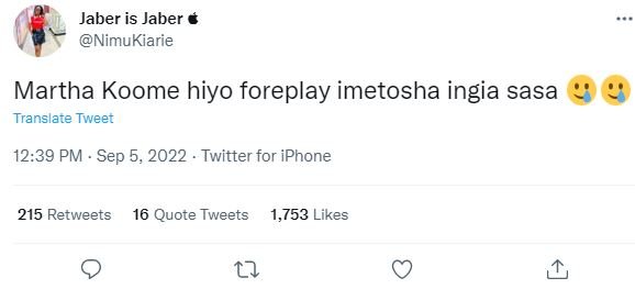 Jaber is jaber nimukiarie martha koome hiyo foreplay imetosha ingia sasa transla