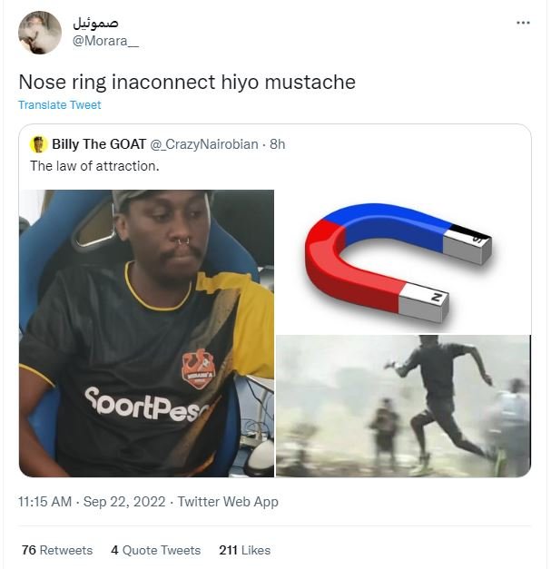 Jssae morara nose ring inaconnect hiyo mustache translare tweer billy the goat _