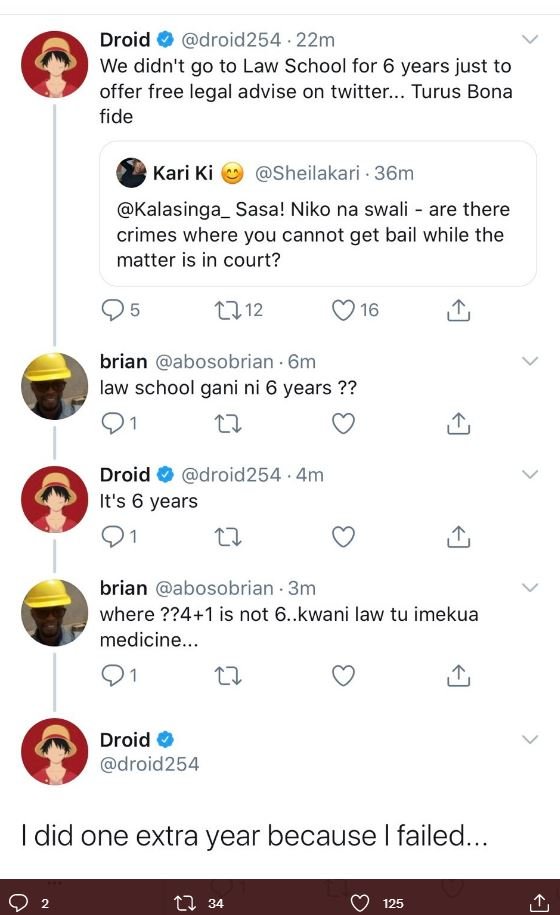 Droid droid254 22m we didn't go to law school for 6 years just to offer free leg