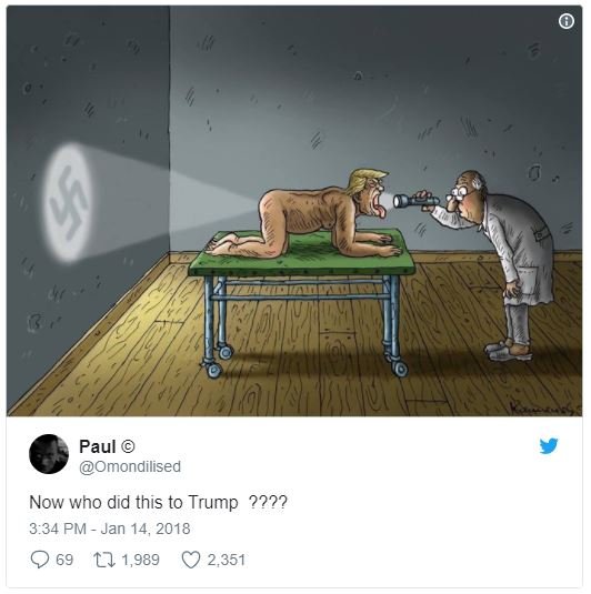 M paul omondilised now who did this to trump 22?? 3.34 pm jan 14, 17 1,989 2,351