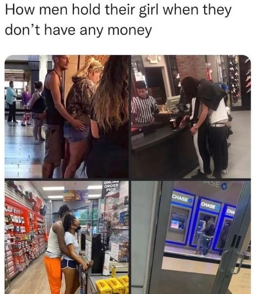 How men hold their girl when they don't have any money 945 qus case