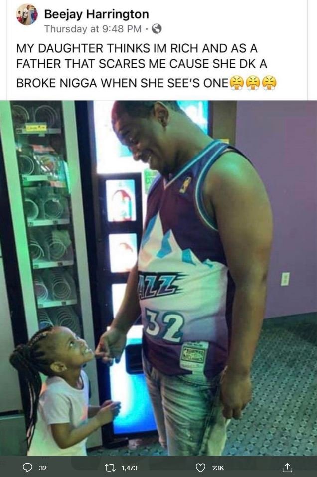 Beejay harrington thursday at 948 pm 0 my daughter thinks im rich and as a fathe