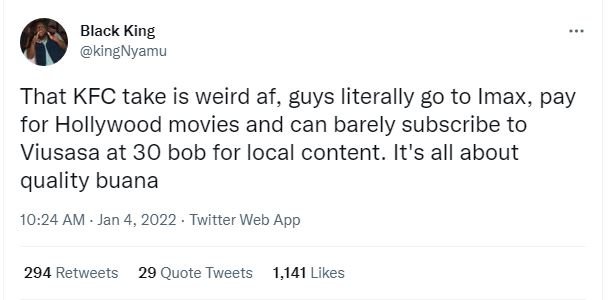 Black King kingNyamu That KFC take is weird af, guys literally go to Imax, pay f