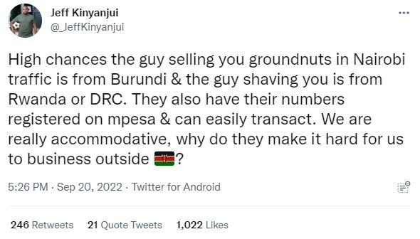 Jeff kinyanjui jeffkinyanjui high chances the guy selling you groundnuts in nair