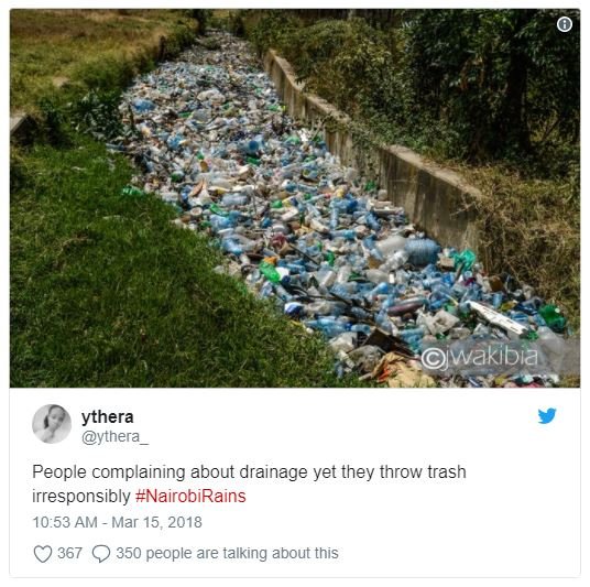 Wakibia ythera ythera people complaining about drainage yet they throw trash irr