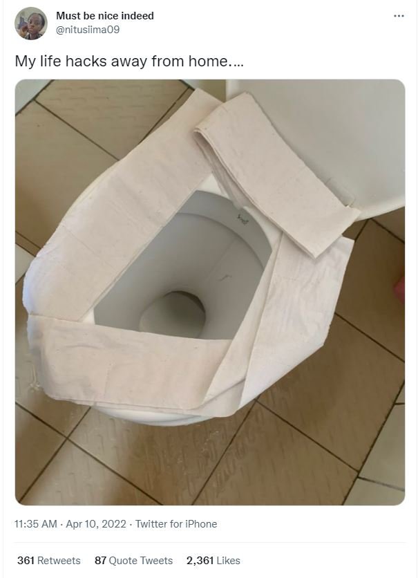 Must be nice indeed nitusiima09 my life hacks away from home 11.35 am apr 10, tw