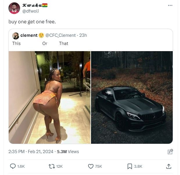 Xwafu dfwoli buy one get one free. clement cfc_clement . 23h this that 2.35 pm .