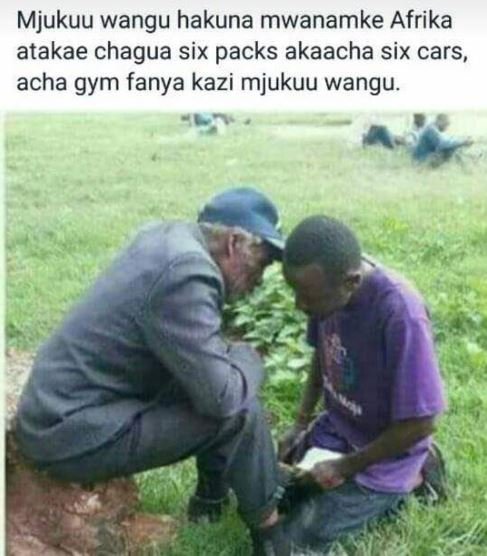 Mjukuu wangu hakuna mwanamke afrika atakae chagua six packs akaacha six cars, ac