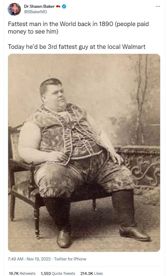 Dr shawn baker sbakermd fattest man in the world back in people paid money to se